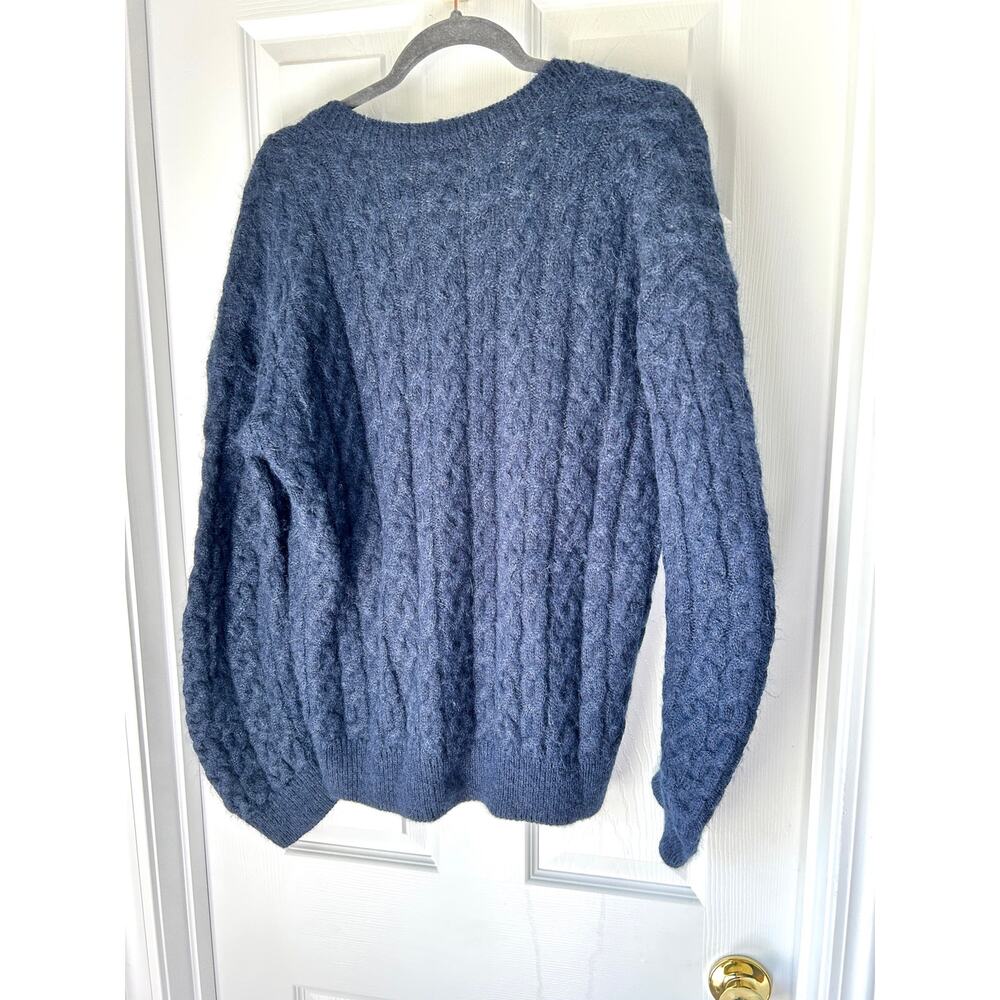 Vince Cable Knit Mohair Alpaca Blend Sweater Navy Blue Medium - Picture 6 of 6